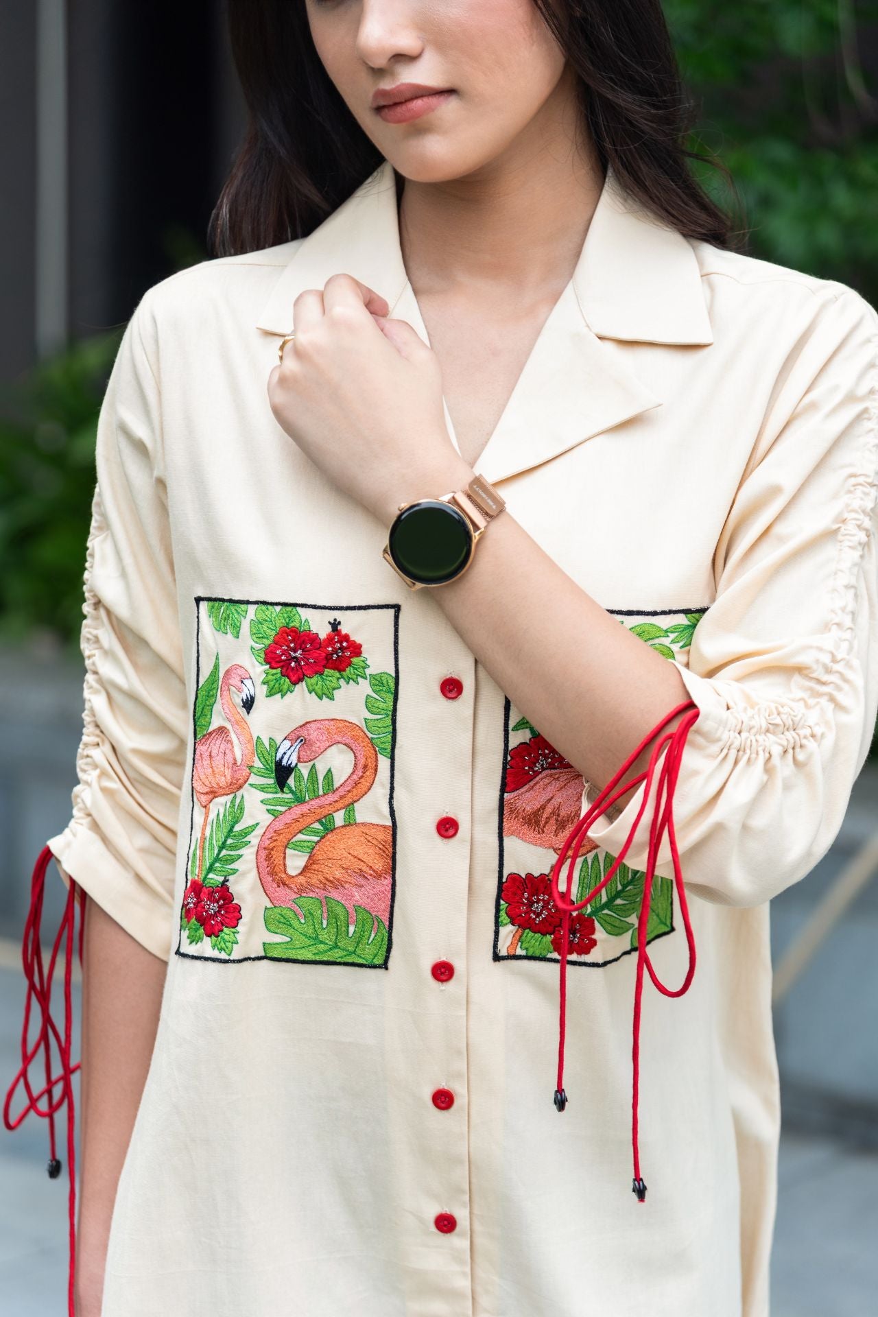 Beige Flamingo Dress