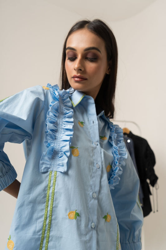 Blue Ruffles Lemon Shirt