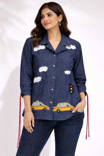 Denim Taxi Shirt