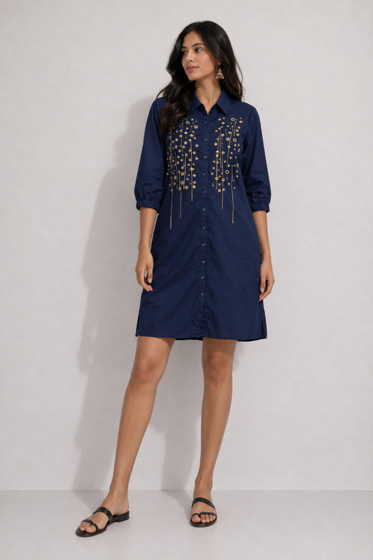 Blue Golden Dress
