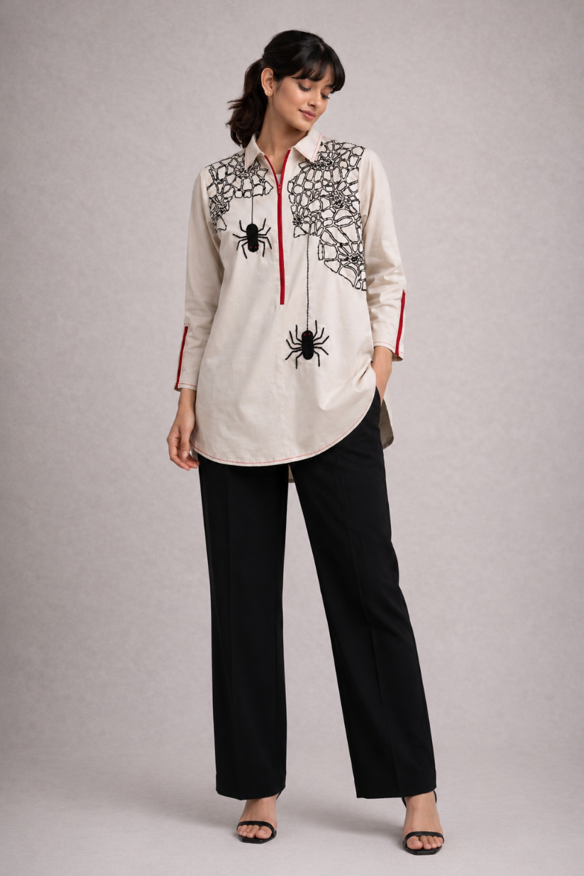 Beige Spider Shirt