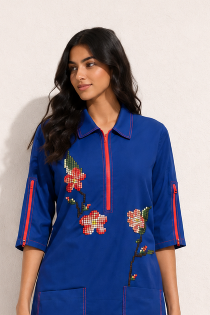 Blue Pixel Dress
