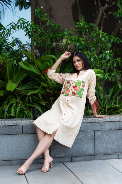 Beige Flamingo Dress