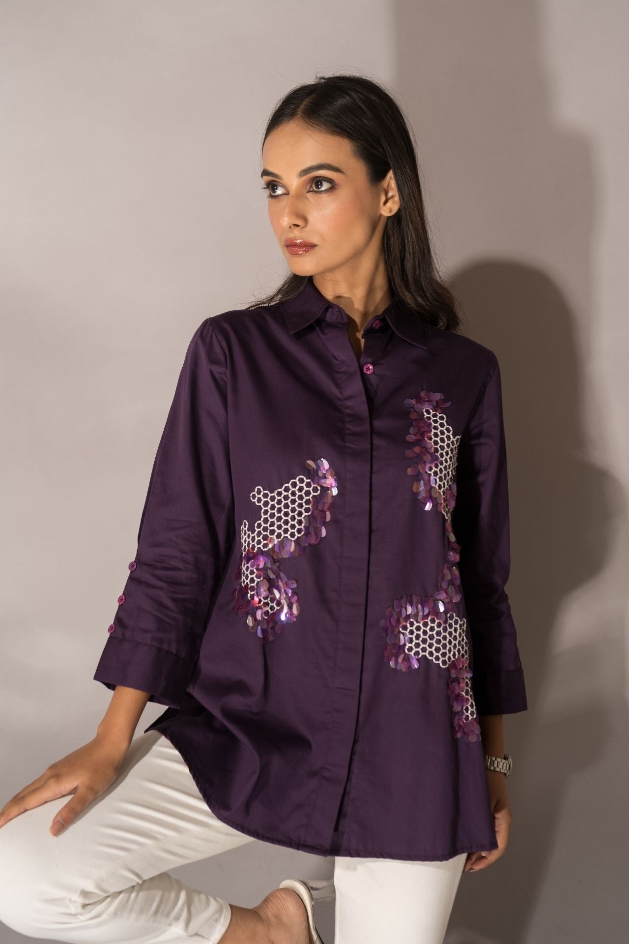 Purple Hexogon Shirt