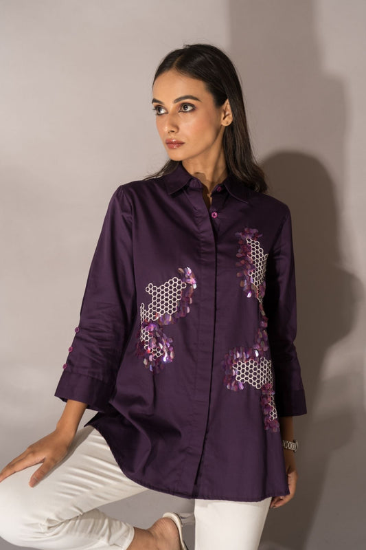 Purple Hexogon Shirt