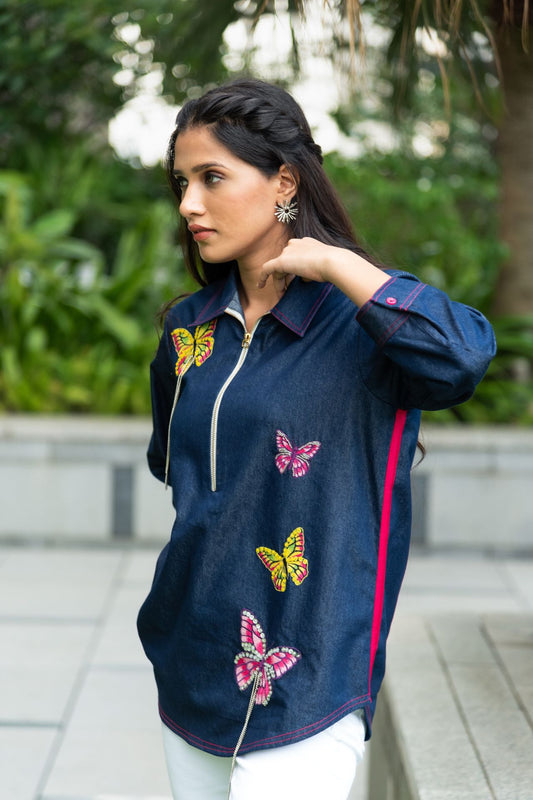 Denim Butterfly Shirt