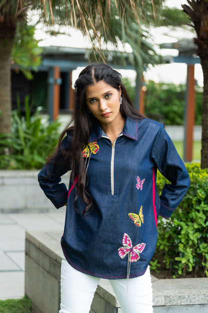 Denim Butterfly Shirt