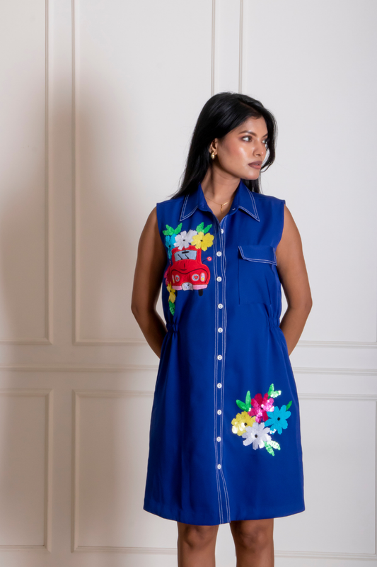 Royal Blue Car Dress
