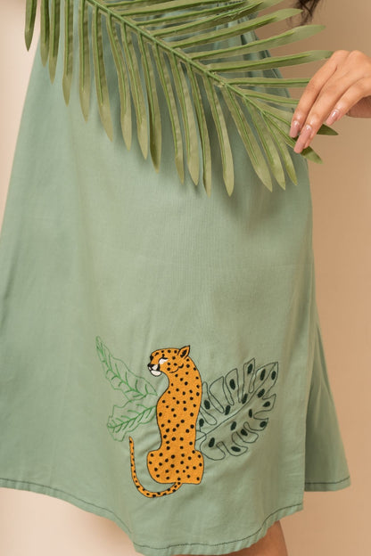 Green Leopard Dress