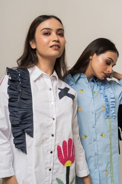 Blue Ruffles Lemon Shirt