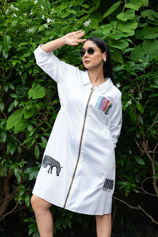 White Zebra Dress