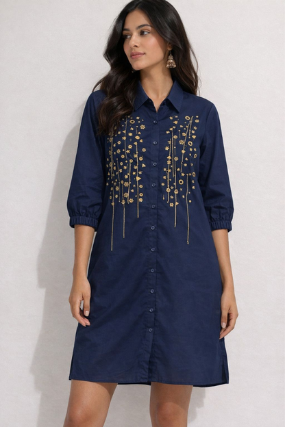 Blue Golden Dress